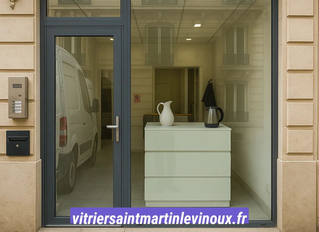 Façade vitrine de magasin en aluminium sur mesure à Saint-Martin-le-Vinoux